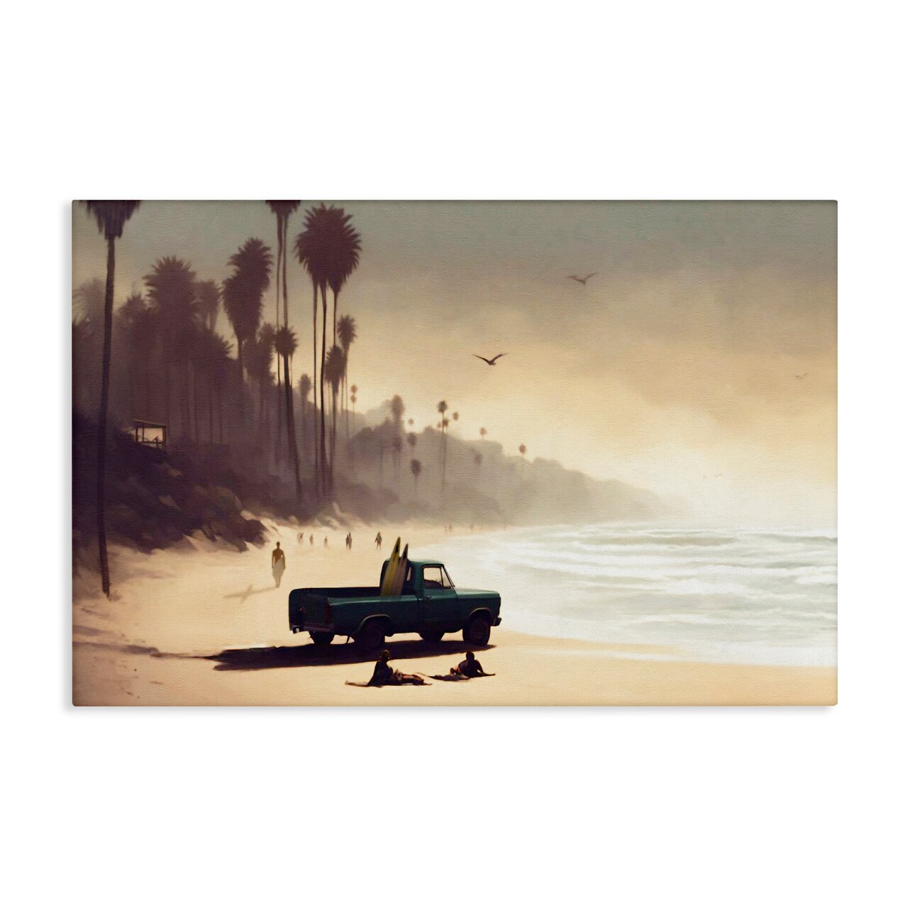 Stupell Industries Dreamy Beach Tropical View Canvas Wall Art Design by Noah Bay